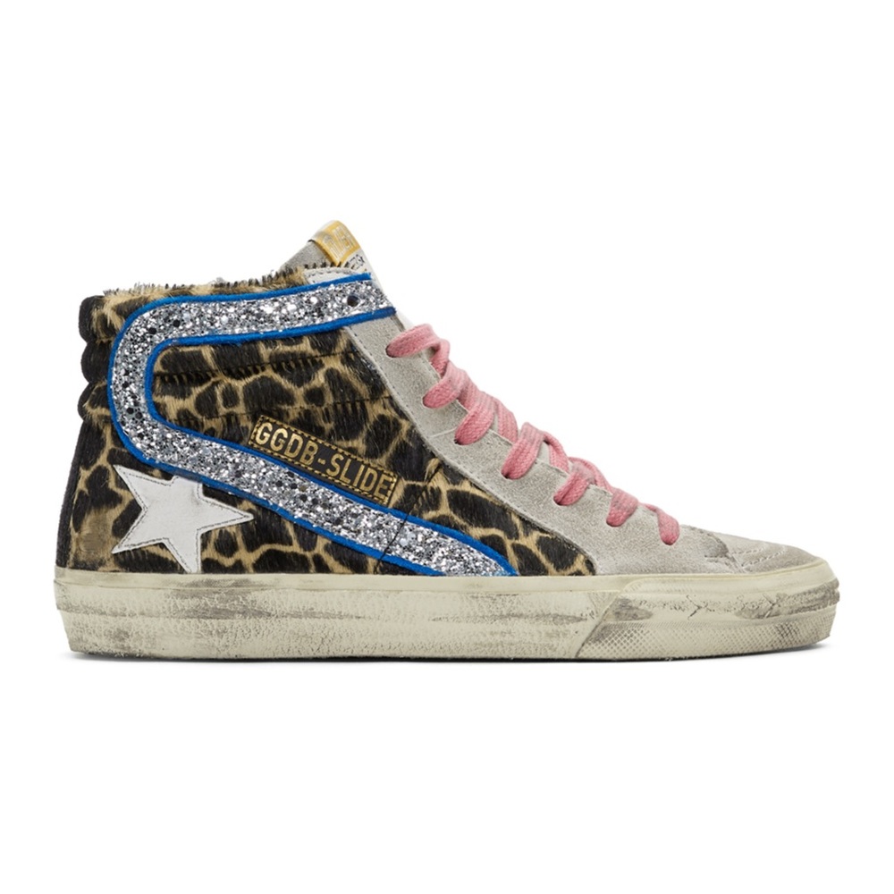 Golden Goose Slide High Tops Giraffe Size 39/9 Box